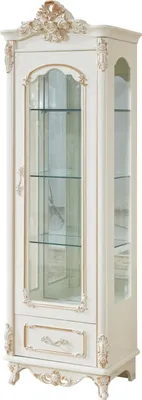 Produktbild von Vitrine Weiß Luxus Wohnzimmer Möbel Holz Design Glasschrank Vitrine Klassische