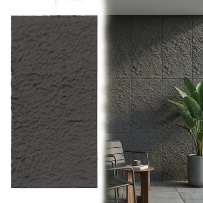 Produktbild von TRMLBE 3 Stück 120x60 cm PolyurethanPaneele Wand Steinoptik Panel wand Paneele Wandverkleidung Wasserdicht & schimmelresistent, Modell A Anthrazit