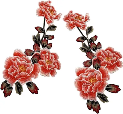 Produktbild von 2 Stück Blumenaufnäher zum Aufbügeln für Kleidung und Taschen