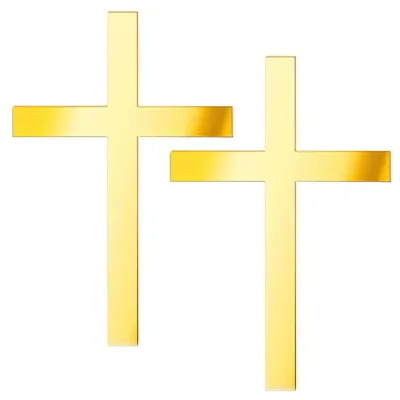 Produktbild von 2pcs Kreuz-Kuchen-Dekoration aus Acryl–Ideal für Taufe,Kommunion,Konfirmation und Kuchen,passend für Jungen und Mädchen,Hochzeit,Geburtstag,Party