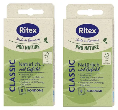Produktbild von 16x Ritex Pro Nature Classic umweltfreundliche Kondome gefühlsecht - Größe L