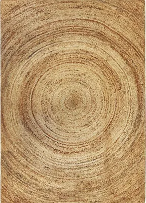 Produktbild von Teppich aus Jute, handgeflochten, rundes Naturmuster, 300x400