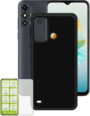 Immagine prodotto di Per ZTE Blade A53 Custodia in silicone TPU nero + 0,26 H9 vetro Custodia del telefono cellulare copertura protettiva