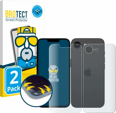 Produktbild von 2x BROTECT Fullscreen Schutzfolie für Apple iPhone 16e / 17e Displayschutz Folie Fullcover Matt Entspiegelungsfolie