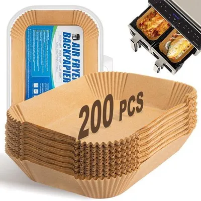 Obrázek produktu pro Papírové vložky do horkovzdušné fritézy, vhodné papírové vložky do horkovzdušné fritézy, 200 kusů, 7,5–10 l, příslušenství pro horkovzdušné fritézy