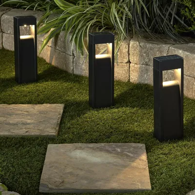 Image de Lampe solaire d'extérieur – 2 LED à lumière blanche chaude – 33 x 8 x 5 cm – 1 pièce [13012]