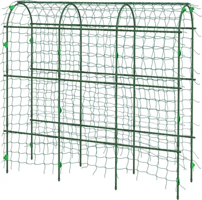 Zdjęcie produktu dla Krata do roślin pnących, krata regulowana, krata do roślin z siatką, rama do roślin, stal, zielona, 43 x 182 x 183 cm do ogrodu, balkonu