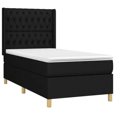 Produktbild von Boxspringbett mit Matratze Schwarz 90x200 cm Stoff