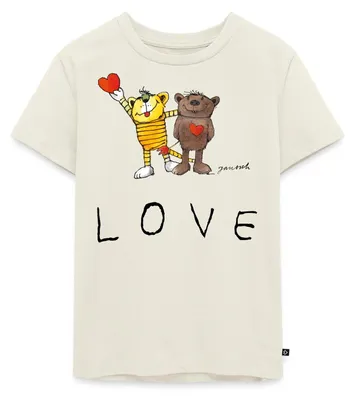 Produktbild von Spreadshirt Janosch Bär Tiger Love Liebe Kinder Premium T-Shirt, 134/140 (8 Jahre), Naturweiß