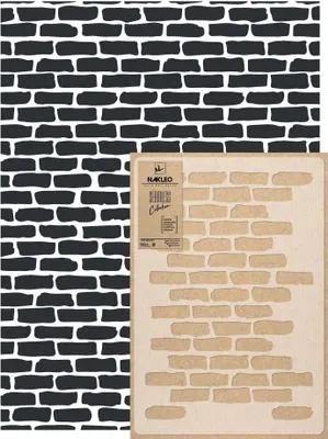 Produktbild von Wandschablone Groß Muster, Malschablone 59x95 cm Ziegelwand Nachahmung Wiederverwendbare Kunststoff, Geometrische Tapete Wandgestaltung