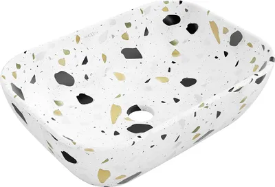 Obrázek produktu pro Mexen Rita umyvadlo na desku 45 x 32 cm, bílý kámen terrazzo - 21084587