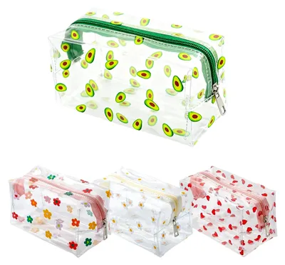 Produktbild von 4er Set Kleine Transparente Kosmetiktaschen, Wasserdichte Kulturbeutel für Damen, Mini Waschbeutel
