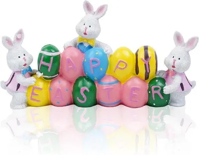 Image de Décoration lapin - Œuf emoji, décoration de bureau amusante, pour la maison, le bureau ou une fête