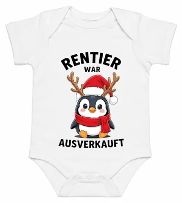Zdjęcie produktu dla Body dla dziecka, biały, z motywem "Rentier War Ausverkauft Pinguin Weihnachten Süß Lustig Santa Claus", rozmiar 6/12 miesięcy