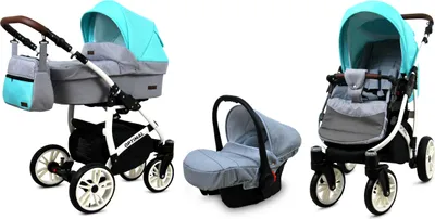 Obrázek produktu pro BabyLux® Optimal | Kocárek 3v1 Set | Mint | Kombinovaný kocárek | Set kocárku | Buggy + Bab