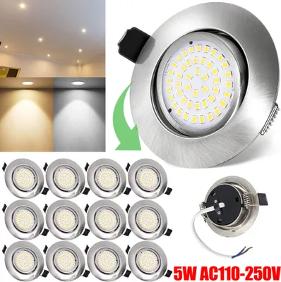 Produktbild von 12x 5W LED Strahler Einbaustrahler Wohnmobil, Einstellbarer Winkel LED Decken Spots für RV Boot Wohnwagen Schrank, Kaltweiß