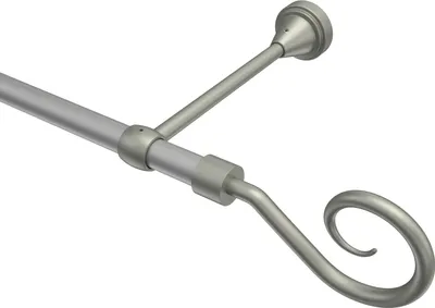 Produktbild von Interdeco Gardinenstange / Vorhangstange Silbergrau / Chrom matt, Typ Primus Allegra (Spirale), 16 mm Ø 1-läufig, 160 cm