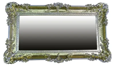 Productafbeelding van Barokke Wandspiegel 96x57 cm met antieke ornamenten in Goud en Zilver