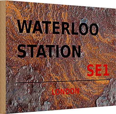Produktbild von Holzschild London 30x20cm Waterloo Station SE1 Rost