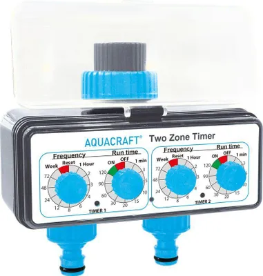 Immagine prodotto di Timer AQUACRAFT® 290160, G3/4", meccanico, 2 vie, distributore, da giardino, per tubo, 2xAA