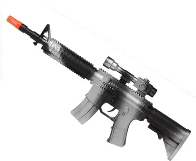 Productafbeelding van M4 aanvalsgeweer speelgoed, zilver-zwart, 45 cm