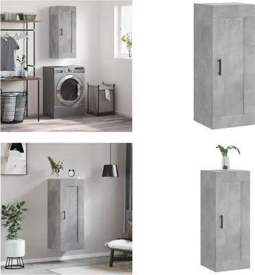 Produktbild von vidaXL Wandschrank Betongrau 34,5x34x90 cm Holzwerkstoff - Wandschrank - Wandschränke - Schrank - Lagerschrank