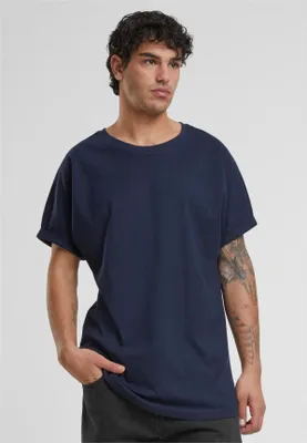 Produktbild von Urban Classics AZTB1561 | Long Shaped Turnup Tee Herren T-Shirt - Farbe: midnightnavy - Größe: S