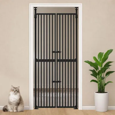Produktbild von Baninni Schutzgitter Tina Schwarz 77-97 cm – Extra Hoch 190-230 cm & Verstellbar