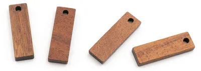 Produktbild von Vintageparts Walnussholz-Anhänger rechteckig 20x7mm, 4 Stück