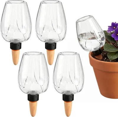 Zdjęcie produktu dla Kule nawadniające 4 sztuki, 350 ml, tworzywo sztuczne i ceramika, do roślin doniczkowych