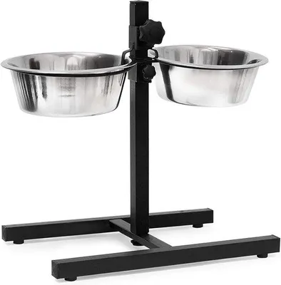 Immagine prodotto di Ciotola per cani con supporto - Altezza regolabile - Ciotola per cani con supporto - 1,6 L - Ciotola per cani antiscivolo - 42 x 46 x 27 cm