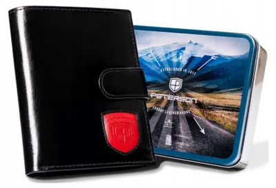 Obrázek produktu pro Peterson Pánská peněženka kožená černá RFID 12,5x9,5 cm zabezpečené zapínání
