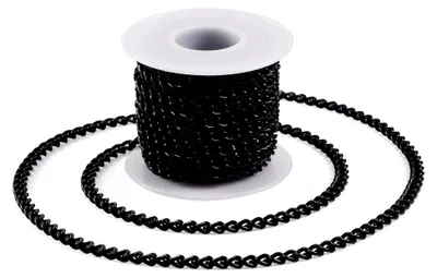 Produktbild von 5 m lange Aluminium-Panzerkette, ungeschweißt, kubanische Gliederkette, schwarz, gedrehte Metallkette für DIY-Halsketten, Armbänder und Schmuckherstellung, 7 x 5 x 1,5 mm