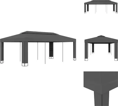 Produktbild von vidaXL Pavillon mit Doppeldach 3 x 6 m Anthrazit -  Pavillons & Partyzelte