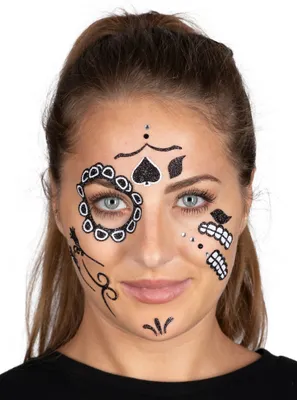 Produktbild von Day of the Dead Tattookleber - Fasching Halloween Karneval