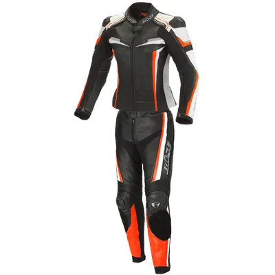 Immagine prodotto di Büse Mille tuta in pelle da moto 2 pezzi da donna, nero/arancio, 38