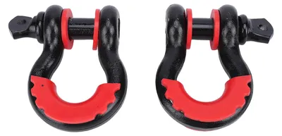 Immagine prodotto di 2 ganci a D da 3/4 di pollice con perno a vite, ganci robusti Acciaio al carbonio per verricelli di rimorchio, capacità di carico di 4,75 tonnellate, colore nero