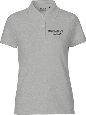 Produktbild von Huuraa Damen Polo Shirt Nordfriesland verliebt XL Sport Grey Bio Baumwolle Fairtrade Poloshirt Geschenkidee