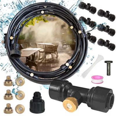 Produktbild von Garten Sprinkler Wasservorhang Nebel Bewässerungssystem 10m Messingdüsen