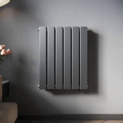 Obrázek produktu pro SONNI Vertikální designový panelový radiátor, dvouvrstvý, antracitový, 600 × 465 mm, bez topného tělesa