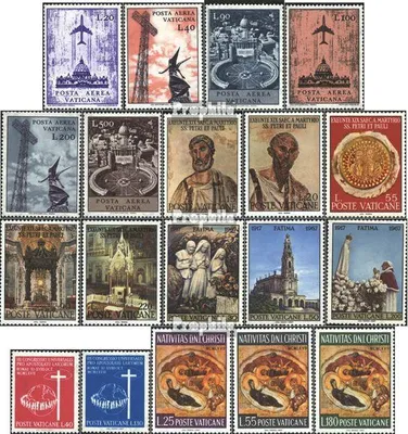 Produktbild von Briefmarken Vatikanstadt 1967 Mi 517-535 (kompl.Ausg.) Jahrgang 1967 komplett postfrisch Flugpost