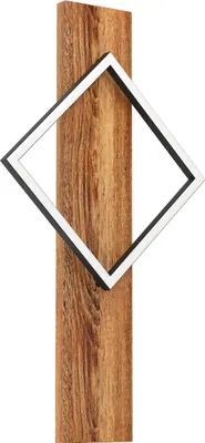Produktbild von EGLO LED Wandlampe innen Boyal, Wandleuchte mit Holzbalken, Flurlampe Wand aus einem rustikalem Holz und Metall, Wandstrahler, warmweiß, 56 cm