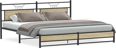 Obrázek produktu pro vidaXL Kovová postel bez matrace Sonoma dub 200x200 cm