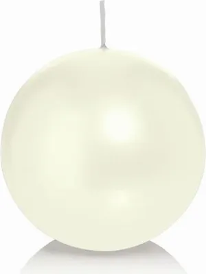Produktbild von INNA-Glas Kugelkerze MAEVA in Cellophanfolie, elfenbein, Ø8 cm, 25h - Germany - Dekorative Kerze