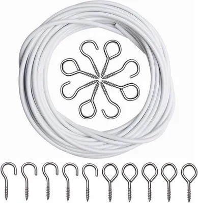 Immagine prodotto di Cordoncino per tende da 4 metri con 6 ganci e 6 occhielli. Adatto per il soggiorno e la camera da letto.