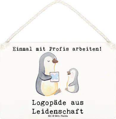Produktbild von Mr. & Mrs. Panda Wandbild Holz Logopäde Leidenschaft DIN A6 - Weiß - Geschenk, holzbild, Ausbildung, Spruch, Schild, Studium, Dekobrett, Türschild, Holzschild, Lustig