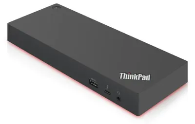 Produktbild von Lenovo 40AN0135US, Kabelgebunden, Thunderbolt 3, 3,5 mm, 10,100,1000 Mbit/s, Schwarz, Rot, 4K Ultra HD