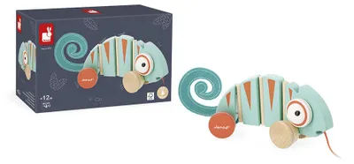 Image de Janod Tropik - Jouet à tirer en bois caméléon - Jouet