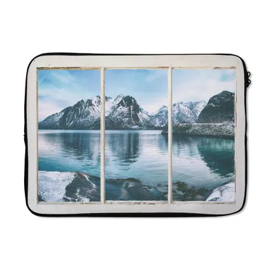 Produktbild von MuchoWow® Laptop Hülle 14 ZollAussicht - Berge - Winter Laptoptasche - Laptoptasche - Stoßsicher - Schutzhaube