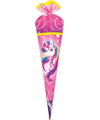 Produktbild von ROTH Schultüte Stoffwunder Einhornportrait 70 cm groß rund Stoffschultüte mit Rot(h)-Spitze Zuckertüte Schulanfang